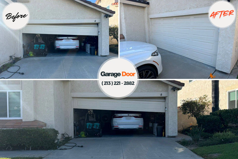 Before and after: garage door repair Gun Barrel City, TX